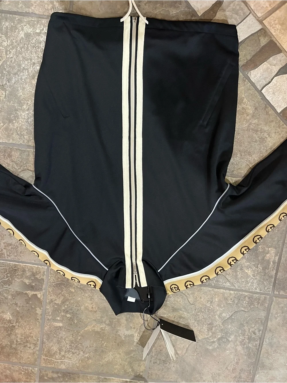 Men's Gucci GG  ribbon oversized technical jersey, track, jacket, size XL